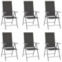 Folding garden chairs 6 units black textilene by vidaXL, Garden chairs - Ref: Foro24-312183, Price: 269,53 €, Discount: %