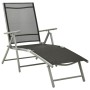 Black and silver textilene and aluminum folding lounger by vidaXL, Loungers - Ref: Foro24-312191, Price: 92,96 €, Discount: %