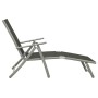 Black and silver textilene and aluminum folding lounger by vidaXL, Loungers - Ref: Foro24-312191, Price: 92,96 €, Discount: %