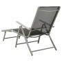 Black and silver textilene and aluminum folding lounger by vidaXL, Loungers - Ref: Foro24-312191, Price: 92,96 €, Discount: %