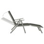 Black and silver textilene and aluminum folding lounger by vidaXL, Loungers - Ref: Foro24-312191, Price: 92,96 €, Discount: %