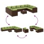 Gartensofa-Set, 10-teilig, mit braunen Kissen aus synthetischem Rattan. von , Gartensets - Ref: Foro24-3308326, Preis: 710,35...