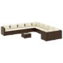 Gartensofa-Set, 11-teilig, mit braunen Kissen und synthetischem Rattan. von , Gartensets - Ref: Foro24-3308353, Preis: 682,56...