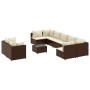 Gartensofa-Set, 10-teilig, mit braunen Kissen aus synthetischem Rattan. von , Gartensets - Ref: Foro24-3308305, Preis: 745,83...