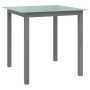 Light gray aluminum and glass garden table 80x80x74 cm by vidaXL, Garden tables - Ref: Foro24-312203, Price: 137,99 €, Discou...