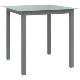 Light gray aluminum and glass garden table 80x80x74 cm by vidaXL, Garden tables - Ref: Foro24-312203, Price: 137,55 €, Discou...