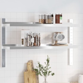 Stainless steel silver wall shelf 100x23.5x60 cm by , Shelves and shelves - Ref: Foro24-30311, Price: 60,99 €, Discount: %