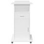 Engineered wood white lectern with wheels and drawer 55x55x107 cm by , Desks - Ref: Foro24-848024, Price: 148,08 €, Discount: %