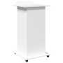 Engineered wood white lectern with wheels and drawer 55x55x107 cm by , Desks - Ref: Foro24-848024, Price: 148,08 €, Discount: %