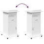 Engineered wood white lectern with wheels and drawer 55x55x107 cm by , Desks - Ref: Foro24-848024, Price: 148,08 €, Discount: %