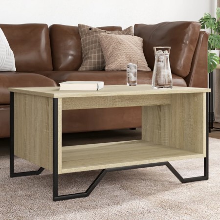 Mesa de centro madera de ingeniería roble Sonoma 75x51x40 cm de , Mesas de centro - Ref: Foro24-848485, Precio: 53,53 €, Desc...