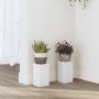 Soportes de plantas 2 uds madera ingeniería blanco 10x10x18 cm de , Soportes para macetas - Ref: Foro24-852879, Precio: 21,65...