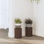 Soportes de plantas 2 uds madera marrón roble 10x10x18 cm de , Soportes para macetas - Ref: Foro24-852885, Precio: 21,65 €, D...