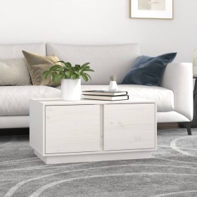 Solid white pine wood coffee table 80x50x40 cm by vidaXL, Coffee table - Ref: Foro24-814420, Price: 70,92 €, Discount: %