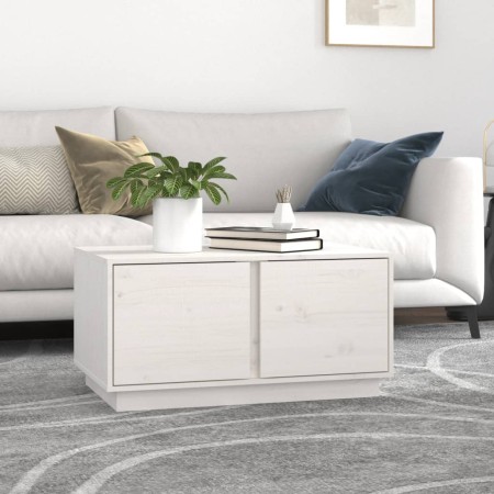 Solid white pine wood coffee table 80x50x40 cm by vidaXL, Coffee table - Ref: Foro24-814420, Price: 71,18 €, Discount: %