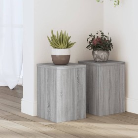 Plant stands 2 units gray Sonoma wood 20x20x30 cm by , Pot stands - Ref: Foro24-852902, Price: 37,99 €, Discount: %