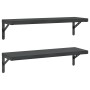 Wall shelves 2 units stainless steel black 75x23.5 cm by , Shelves and shelves - Ref: Foro24-3214516, Price: 51,97 €, Discoun...