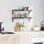 Wall shelves 2 units stainless steel black 75x23.5 cm by , Shelves and shelves - Ref: Foro24-3214516, Price: 51,97 €, Discoun...