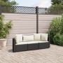 Gartensofagarnitur mit Kissen, 3-teilig, aus schwarzem Kunststoffrattan. von , Gartensets - Ref: Foro24-3308448, Preis: 206,0...