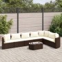 Gartensofagarnitur 8-teilig mit braunen Kissen aus synthetischem Rattan. von , Gartensets - Ref: Foro24-3308385, Preis: 486,3...