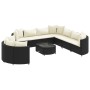 Set of garden sofas and cushions 10 pieces synthetic black rattan by , Garden sets - Ref: Foro24-3308408, Price: 695,25 €, Di...