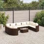 Garden sofa set 10 pieces and brown synthetic rattan cushions by , Garden sets - Ref: Foro24-3308401, Price: 681,75 €, Discou...