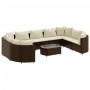 Gartensofa-Set, 10-teilig, mit braunen Kissen aus synthetischem Rattan. von , Gartensets - Ref: Foro24-3308401, Preis: 681,75...