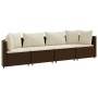 Garden sofa set 4 pieces with brown synthetic rattan cushions by , Garden sets - Ref: Foro24-3308457, Price: 263,36 €, Discou...