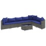 Set of garden sofas and cushions 8 pieces synthetic rattan gray by , Garden sets - Ref: Foro24-3308391, Price: 480,99 €, Disc...