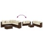 Set of 6 garden sofas and brown synthetic rattan cushions by , Garden sets - Ref: Foro24-3308393, Price: 375,10 €, Discount: %