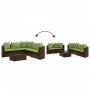 Set of 6 garden sofas and brown synthetic rattan cushions by , Garden sets - Ref: Foro24-3308422, Price: 524,10 €, Discount: %