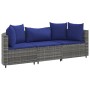 3-piece garden sofa set with gray synthetic rattan cushions by , Garden sets - Ref: Foro24-3308455, Price: 203,99 €, Discount: %