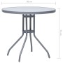 Mesa de jardín acero y vidrio gris claro 80 cm de vidaXL, Mesas de jardín - Ref: Foro24-312215, Precio: 123,71 €, Descuento: %