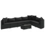 Set of garden sofas and cushions, 8 pieces, black synthetic rattan by , Garden sets - Ref: Foro24-3308387, Price: 517,72 €, D...