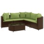 Set of 6 garden sofas and brown synthetic rattan cushions by , Garden sets - Ref: Foro24-3308398, Price: 429,13 €, Discount: %