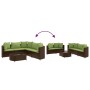 Set of 6 garden sofas and brown synthetic rattan cushions by , Garden sets - Ref: Foro24-3308398, Price: 429,13 €, Discount: %