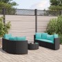 Gartensofagarnitur 7-teilig mit schwarzen Polstern aus synthetischem Rattan von , Gartensets - Ref: Foro24-3308436, Preis: 52...