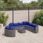 Gartensofa-Set und Kissen, 10-teilig, aus grauem Kunststoff-Rattan. von , Gartensets - Ref: Foro24-3308415, Preis: 619,30 €, ...