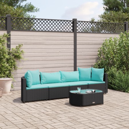 5-piece garden furniture set with black synthetic rattan cushions by , Garden sets - Ref: Foro24-3308372, Price: 357,74 €, Di...