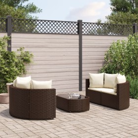 Garten-Essgruppe, 5-teilig, mit braunen Kunststoff-Rattan-Kissen. von , Gartensets - Ref: Foro24-3308441, Preis: 332,81 €, Ra...