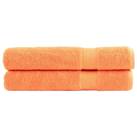 Premium-Handtücher, 2 Stück, 100% Baumwolle, orange, 100x200 cm, 600 g/m². von , Handtücher - Ref: Foro24-137389, Preis: 50,4...