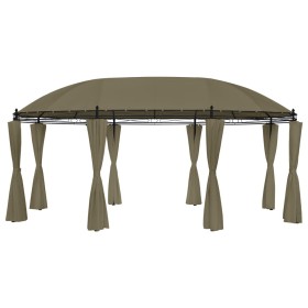 Pavillon mit taupegrauen Vorhängen, 180 g/m², 520 x 349 x 255 cm von vidaXL, Zelte und Pavillons - Ref: Foro24-312231, Preis:...