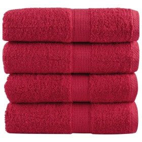 Toallas 4 unidades 100% algodón rojo 30x30 cm 600 gsm de , Toallas - Ref: Foro24-137396, Precio: 12,99 €, Descuento: %