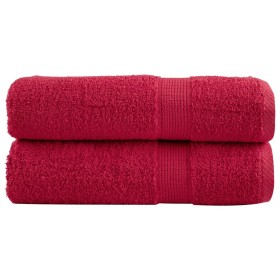 Shower towels 2 units 100% cotton red 70x140 cm 600 gsm by , Towels - Ref: Foro24-137404, Price: 28,92 €, Discount: %