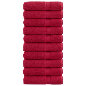 Shower towels 10 pcs 100% cotton red 70x140 cm 600 gsm by , Towels - Ref: Foro24-137406, Price: 108,99 €, Discount: %