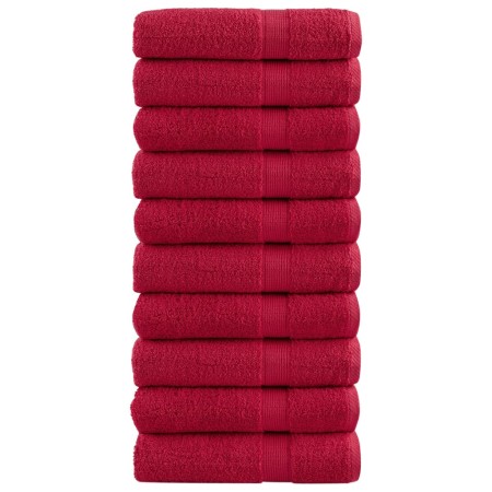 Toallas de ducha 10 uds 100% algodón rojo 70x140 cm 600 gsm de , Toallas - Ref: Foro24-137406, Precio: 108,39 €, Descuento: %