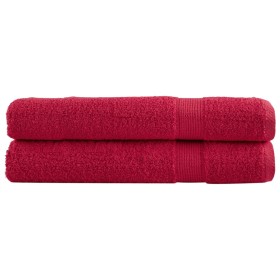 Toallas de sauna 2 uds 100% algodón rojo 80x200 cm 600 gsm de , Toallas - Ref: Foro24-137410, Precio: 39,99 €, Descuento: %