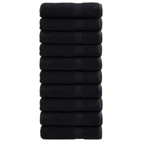 Toallas de mano 10 uds 100% algodón negro 50x100 cm 600 gsm de , Toallas - Ref: Foro24-137427, Precio: 73,71 €, Descuento: %