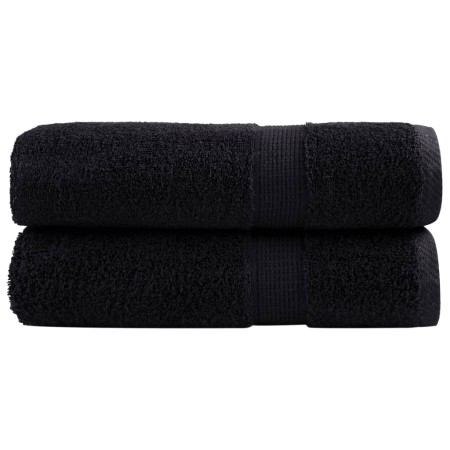 Toallas de mano 2 uds 100% algodón negro 50x100 cm 600 gsm de , Toallas - Ref: Foro24-137425, Precio: 17,32 €, Descuento: %