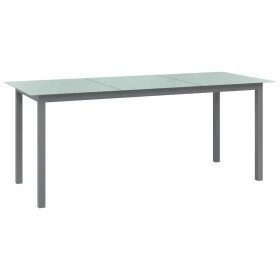 Light gray aluminum and glass garden table 190x90x74 cm by vidaXL, Garden tables - Ref: Foro24-312205, Price: 188,99 €, Disco...